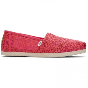 TOMS ALPARGATA Womens Slip-On Canvas Espadrilles Pink