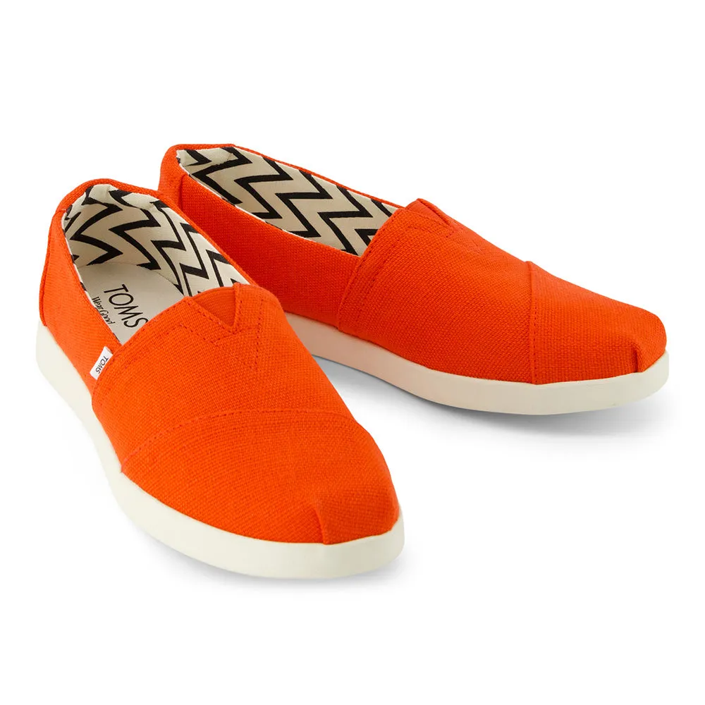 TOMS Women Alpargata Plus Flame Heritage Canvas Espadrille