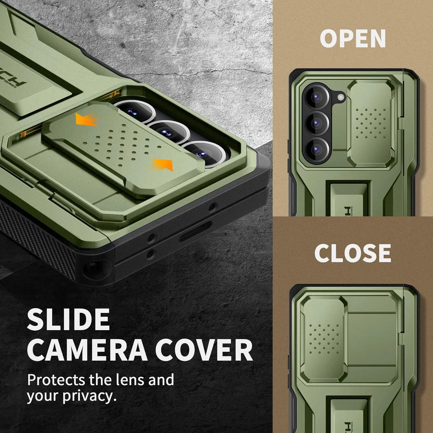TONGATE for Z Fold 6 Case, [with S Pen Slot & Hinge Protection] [Tempered Glass Screen Protector] Full-Body Military Drop Phone Cases for Samsung Galaxy Z Fold 6 Case with Kickstand & Belt Clip, Green