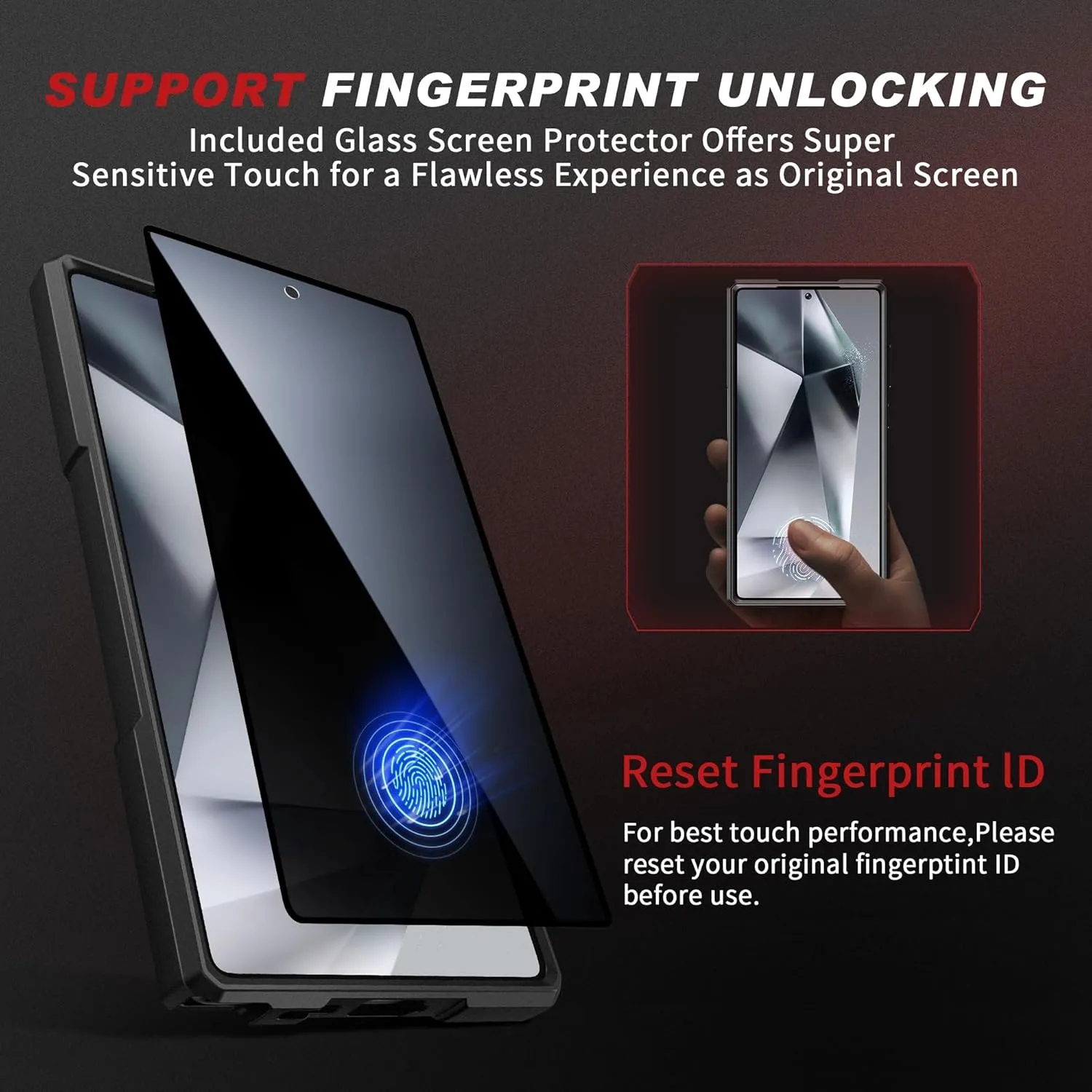 TONGATE Magnetic for Samsung Galaxy S25 Ultra Case with Privacy Screen Protector, [Compatible with MagSafe][Camera Protective Cover][Military-Grade Protection] Ring Stand Phone Case S25 Ultra, Black