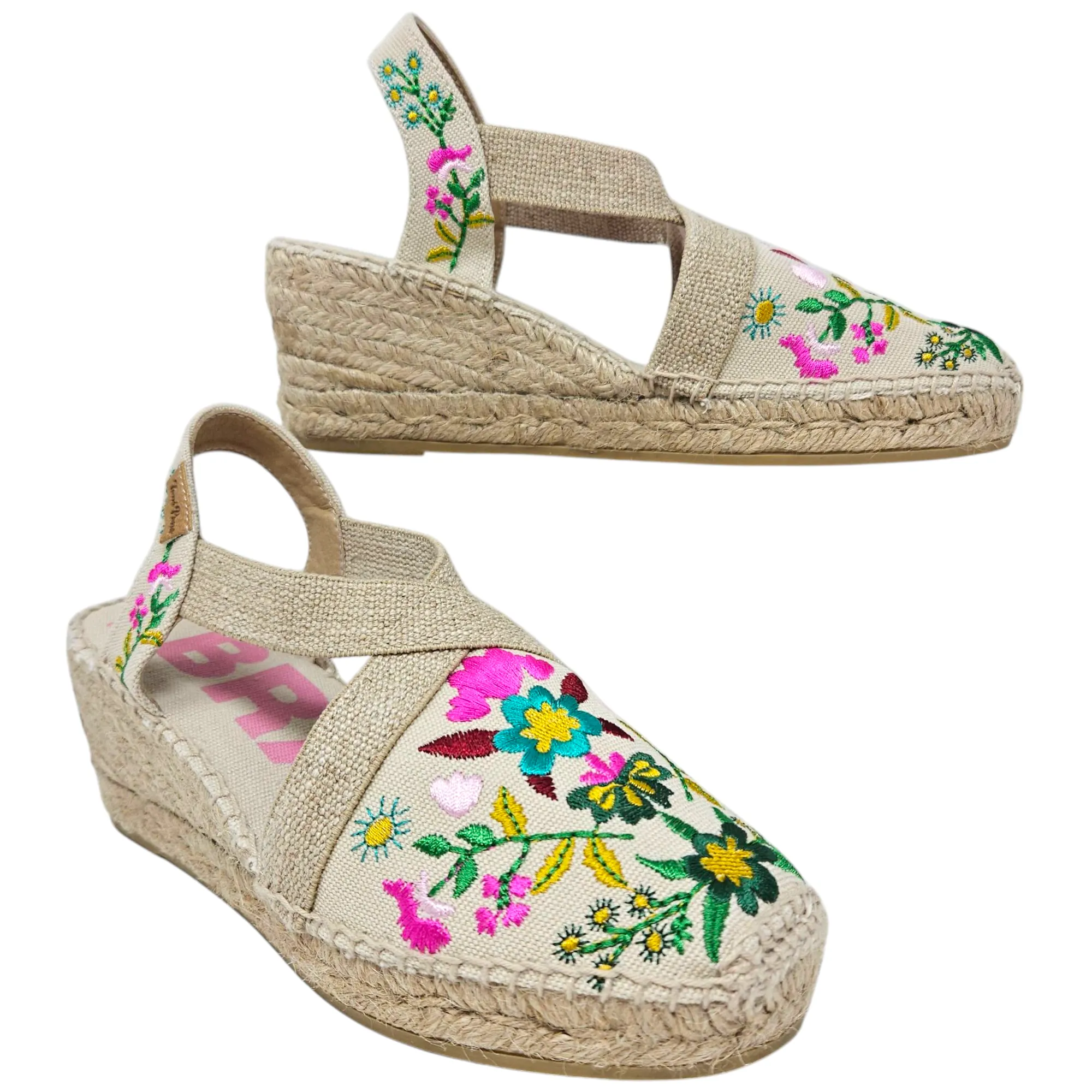 Toni Pons Embroidered Espadrille Wedges - Size 36/6