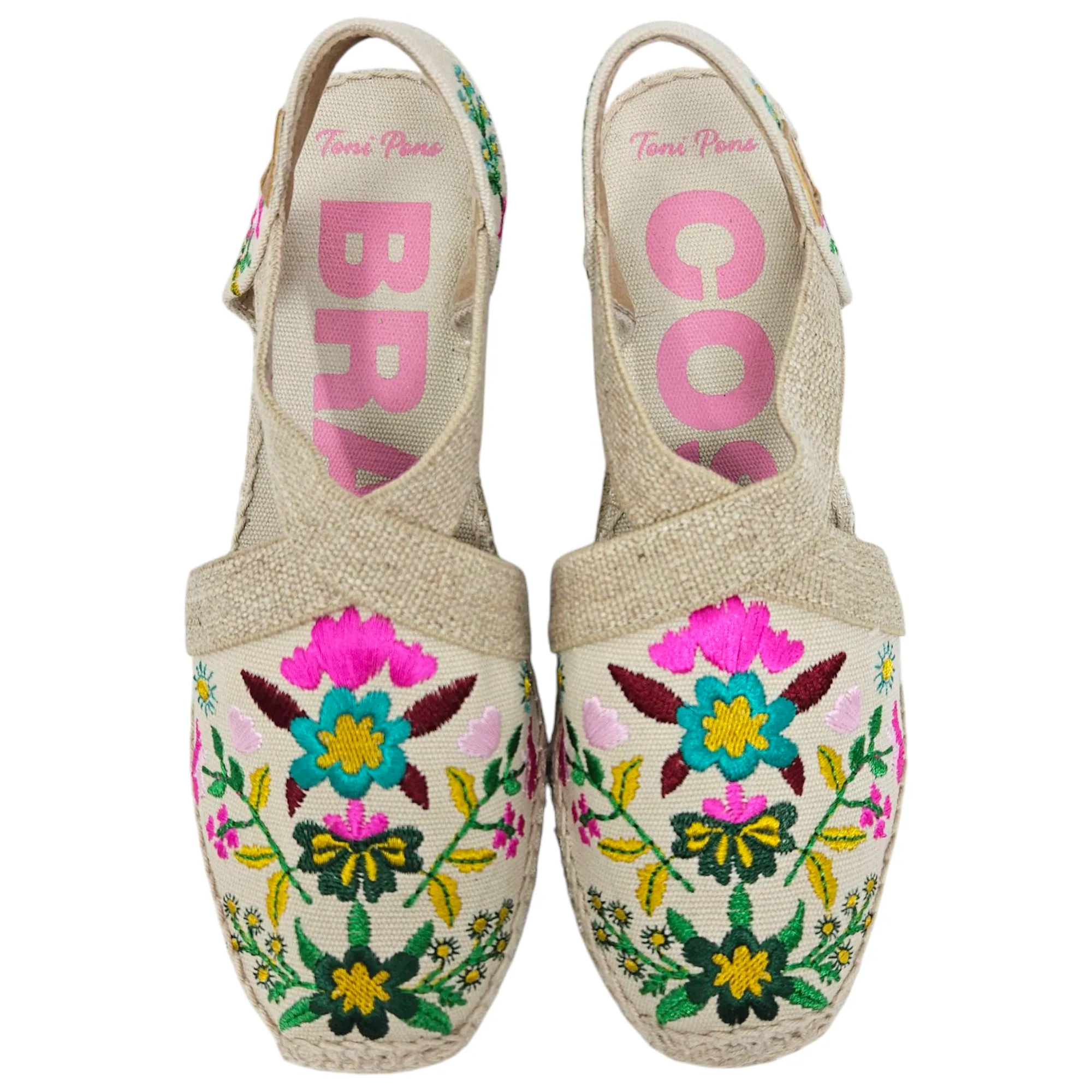Toni Pons Embroidered Espadrille Wedges - Size 36/6