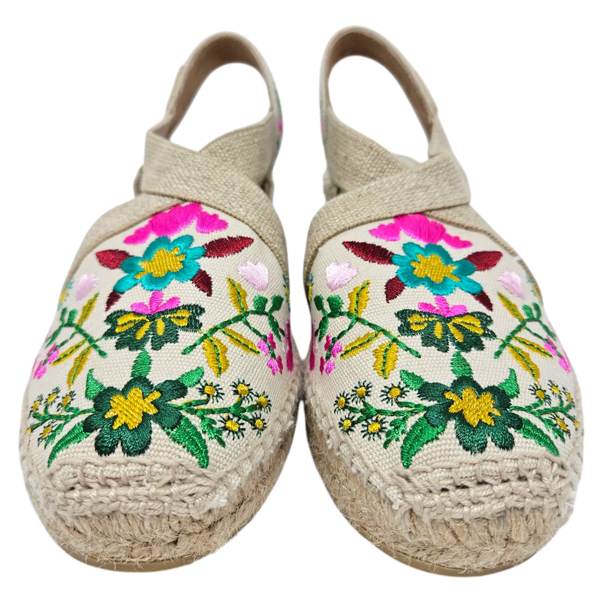 Toni Pons Embroidered Espadrille Wedges - Size 36/6
