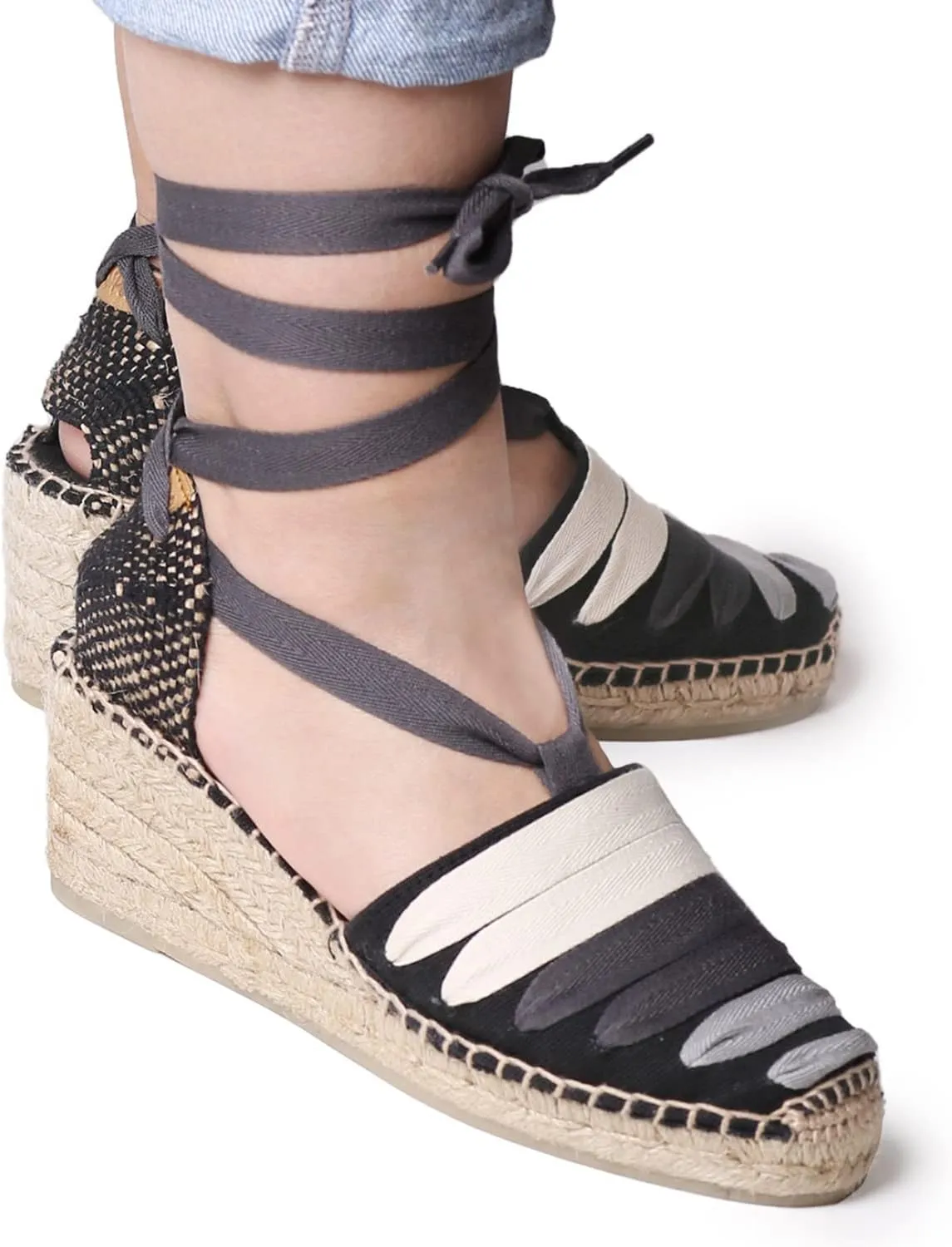TONI PONS Viola Women's Vegan Wedge Espadrille made of cotton canvas.