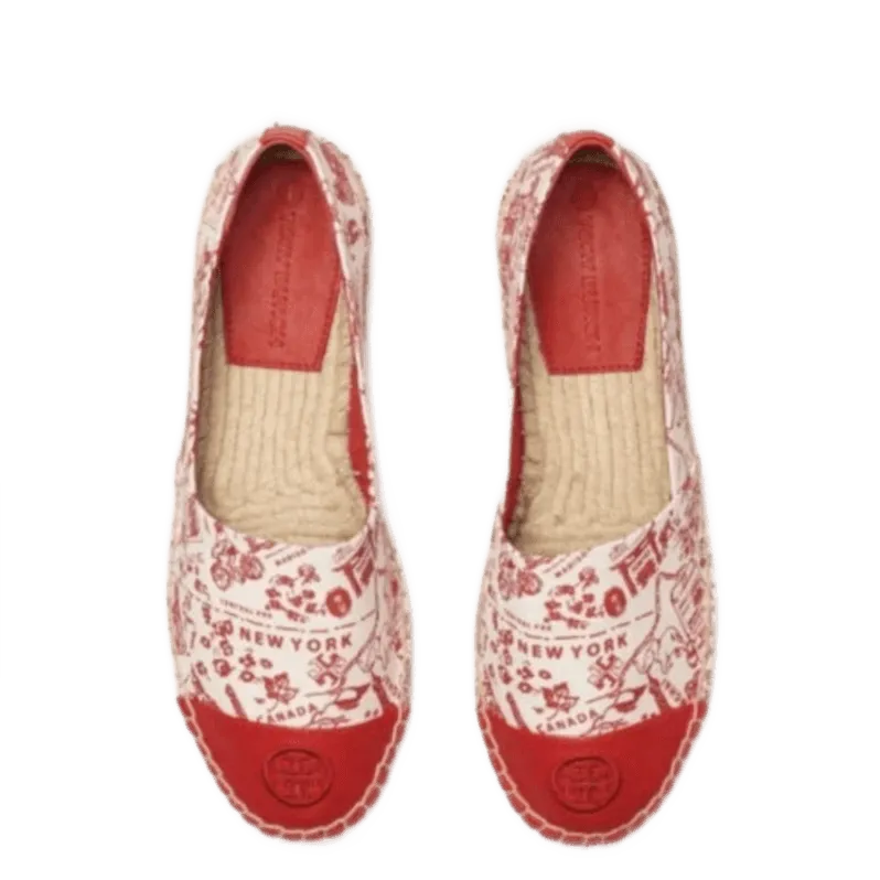 Tory Burch Red Women Espadrilles Shoes - Size 5