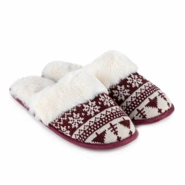 Totes Toasties FAIR ISLE Womens Mule Slippers Multi