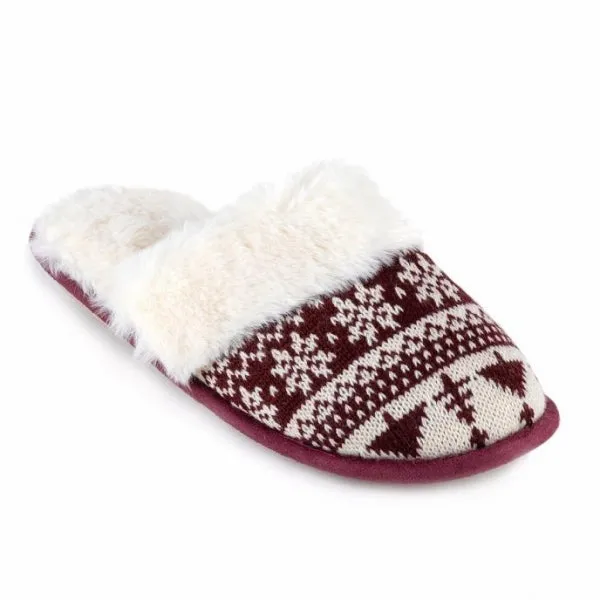 Totes Toasties FAIR ISLE Womens Mule Slippers Multi