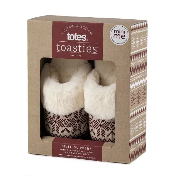Totes Toasties FAIR ISLE Womens Mule Slippers Multi