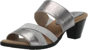 Trotters Women's Sandal Mule, Pewter MET, 6 Wide