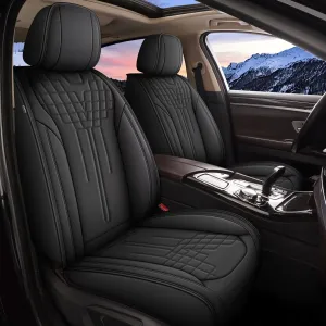 TTX LIGHTING 2 Front Seat Covers Fit for Jeep Patriot 2010-2017 Automotive Seat Covers Waterproof Faux Leather Seat Cushions Protector Compatible with Airbag(2 Seats,Black)