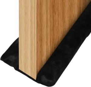 Twin Door Draft Stopper, Under Door Bottom Seal Strip Noise Blocker for Door Insulation and Soundproofing, 42 inch Length Adjustable Suitable for 30, 32, 36 and 42 Inch Interior Doors, Black
