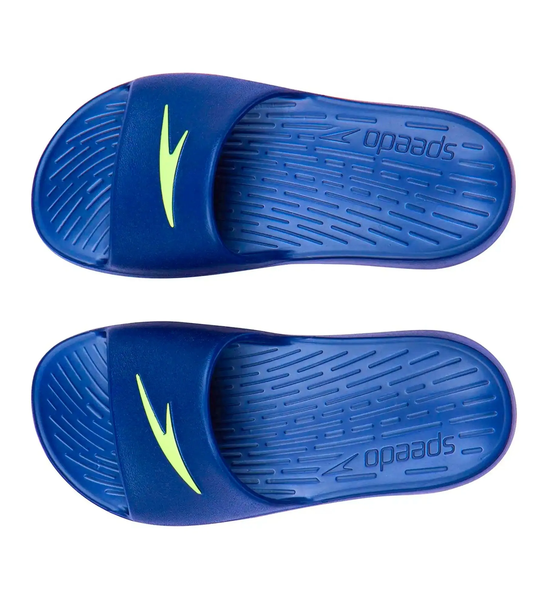 Unisex Junior's Single colour Slides For Boys and Girls - Navy & Bright Zest