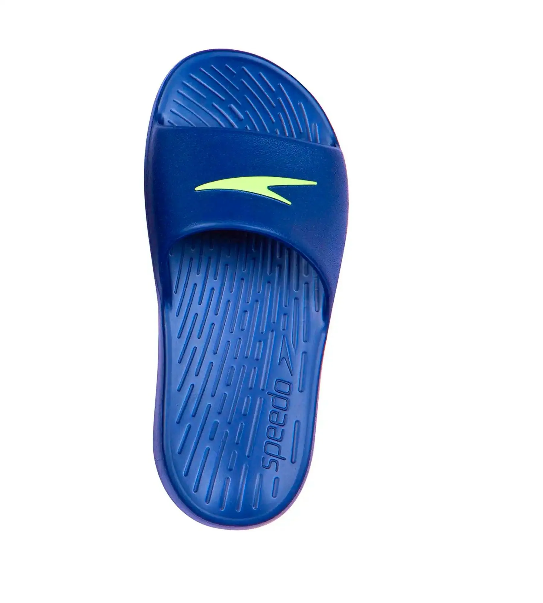 Unisex Junior's Single colour Slides For Boys and Girls - Navy & Bright Zest
