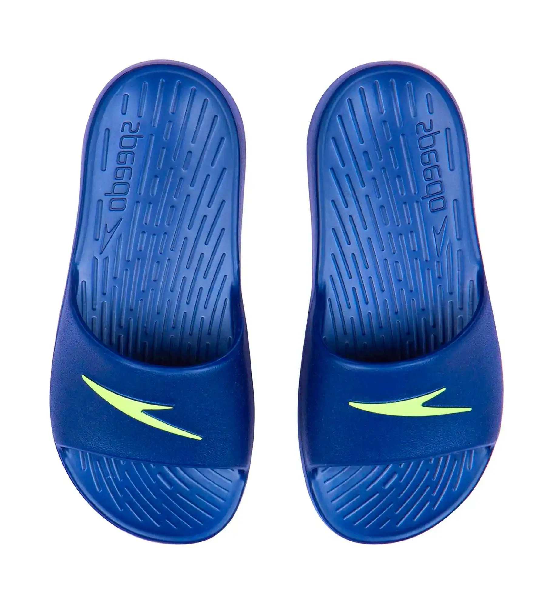 Unisex Junior's Single colour Slides For Boys and Girls - Navy & Bright Zest