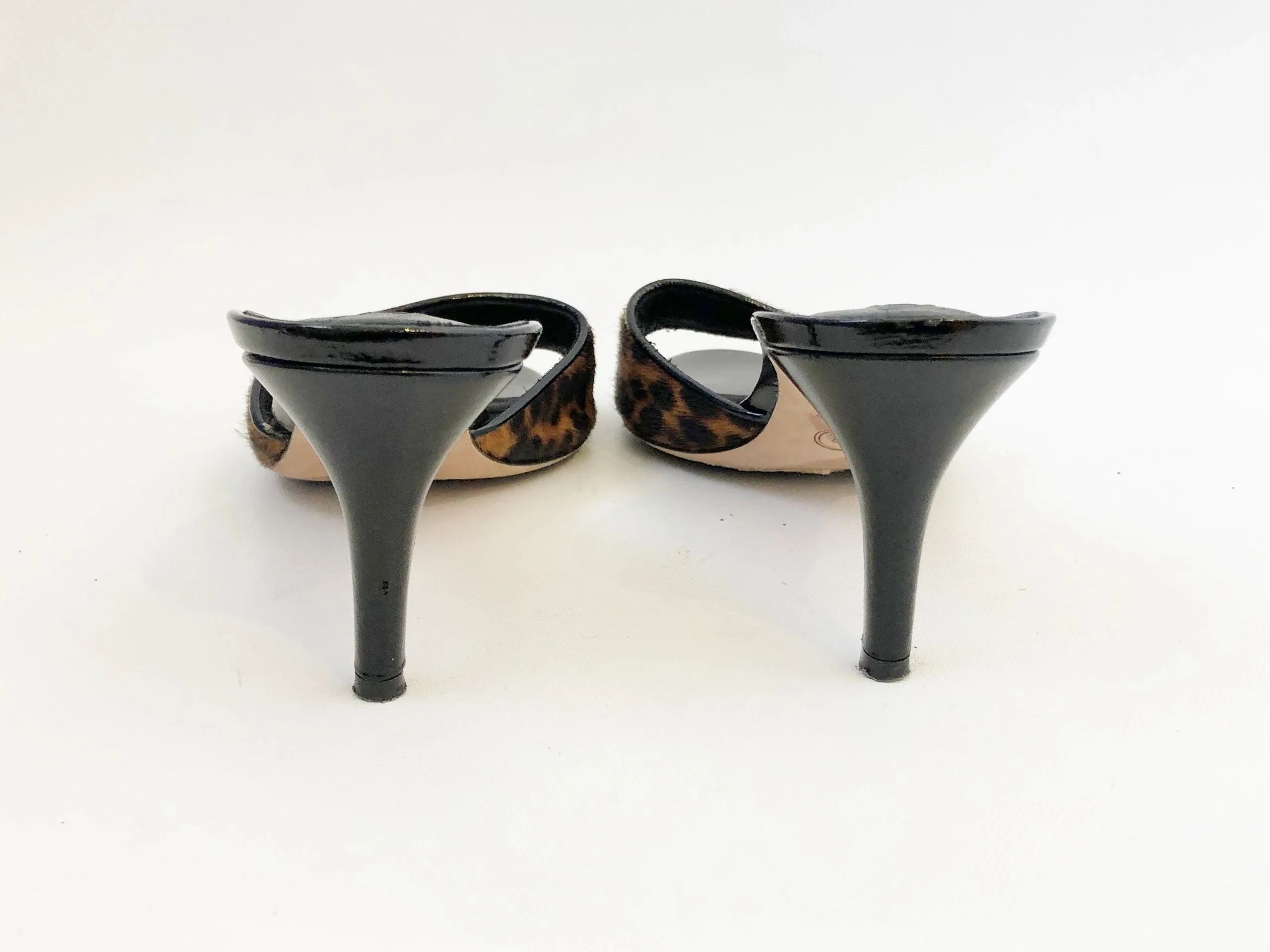 Veronica Beard Calf Hair Mules Size 38 It (8 Us)