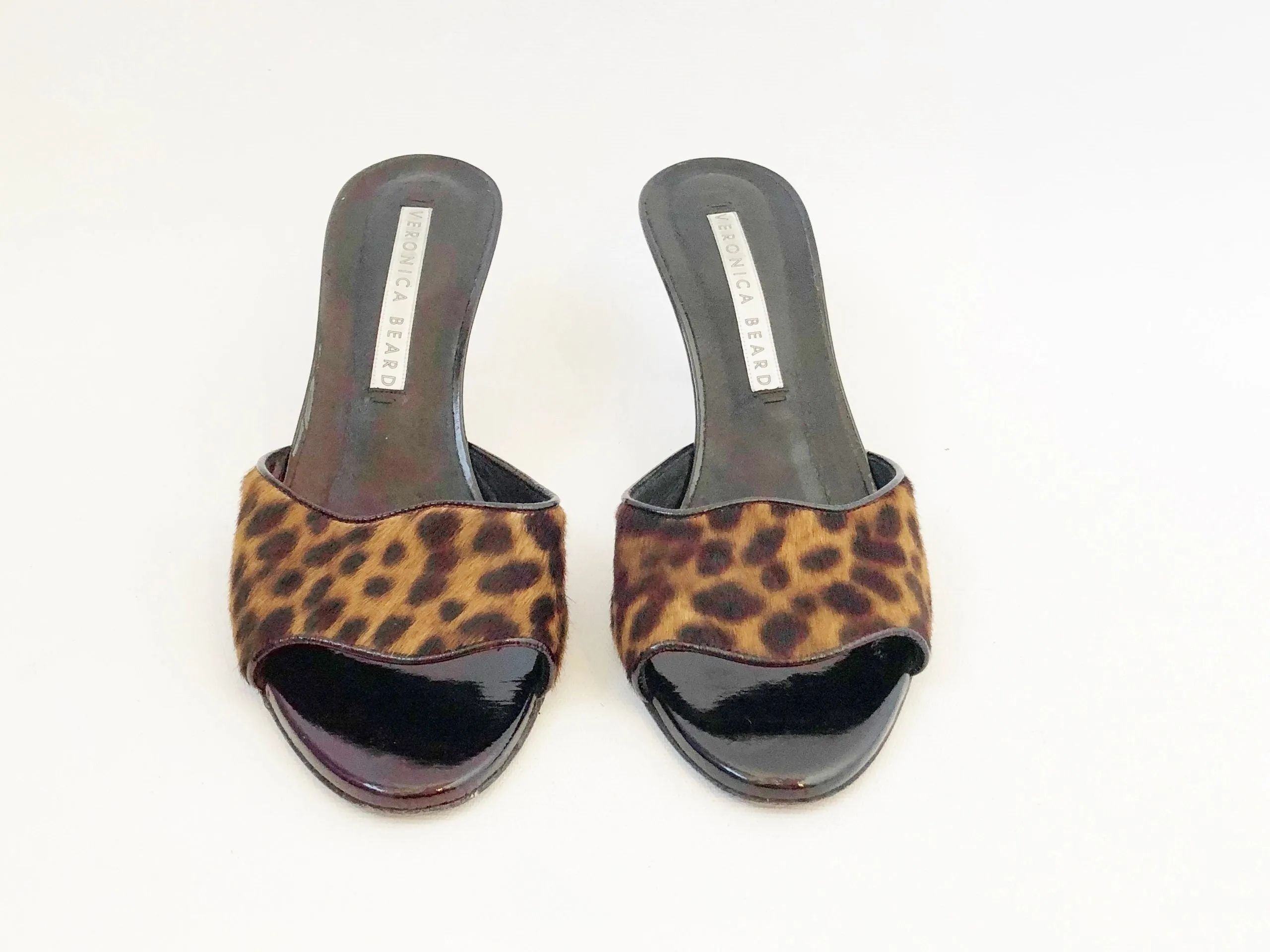 Veronica Beard Calf Hair Mules Size 38 It (8 Us)