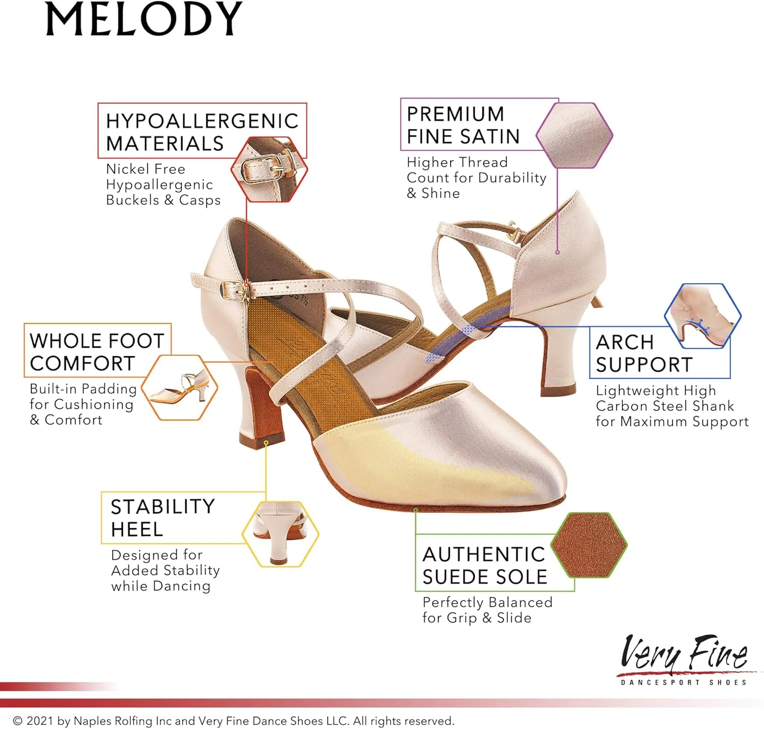 Very Fine Women's Melody Smooth Ballroom Latin Dance Shoe