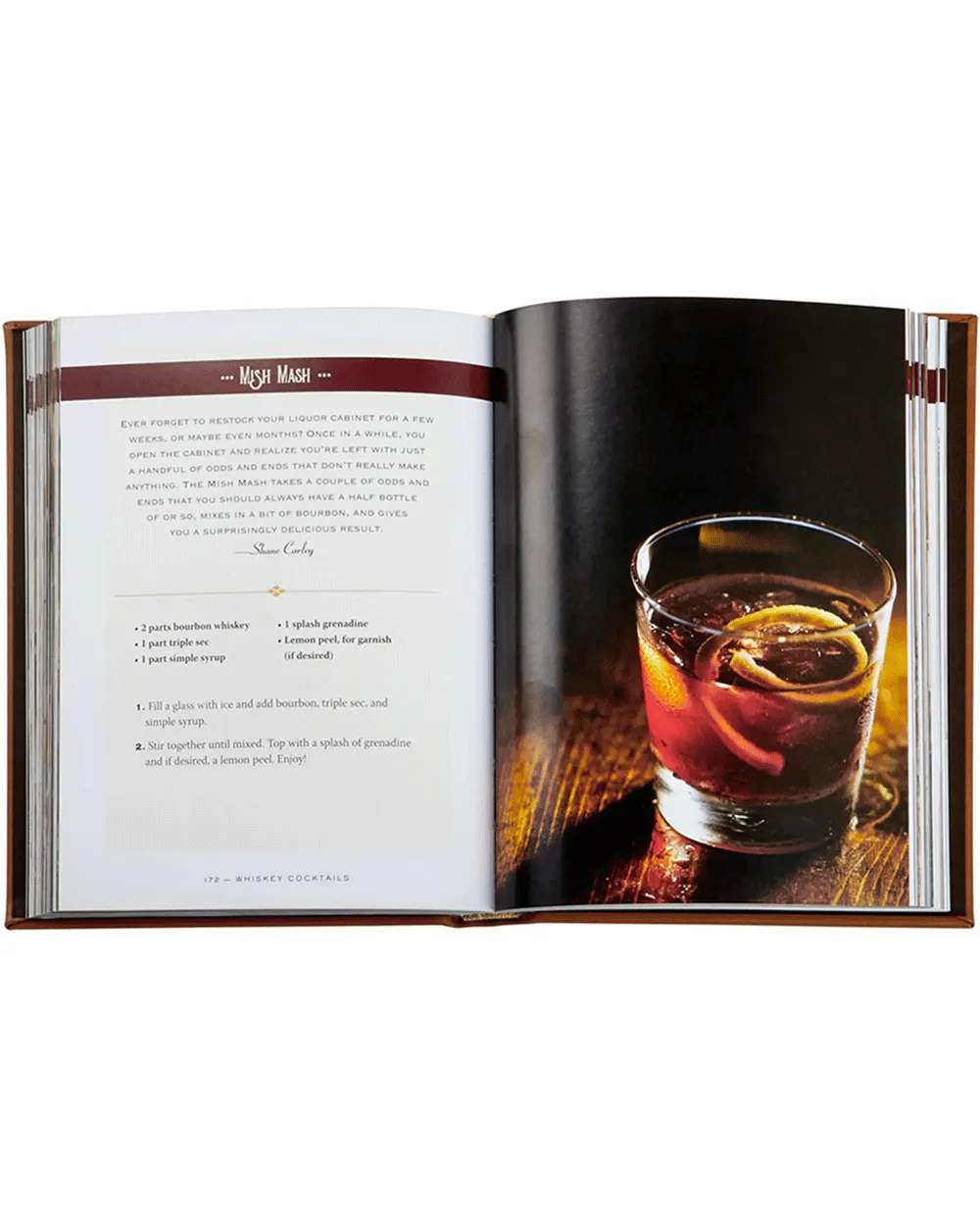 Whiskey Cocktails Leather Book