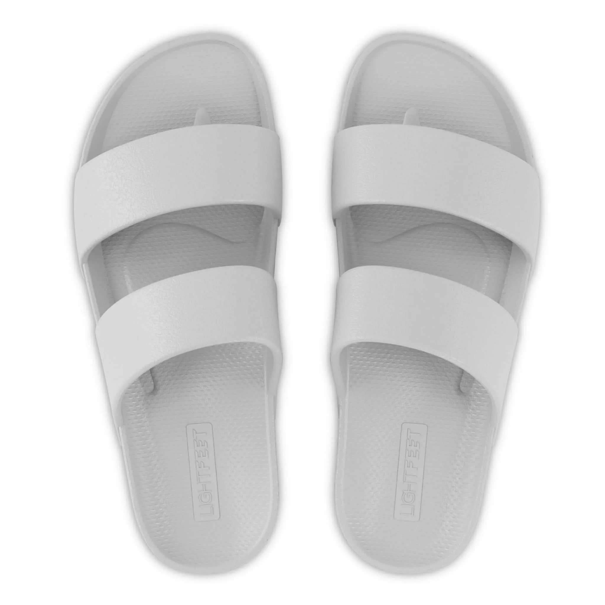 White - Double Strap Slides