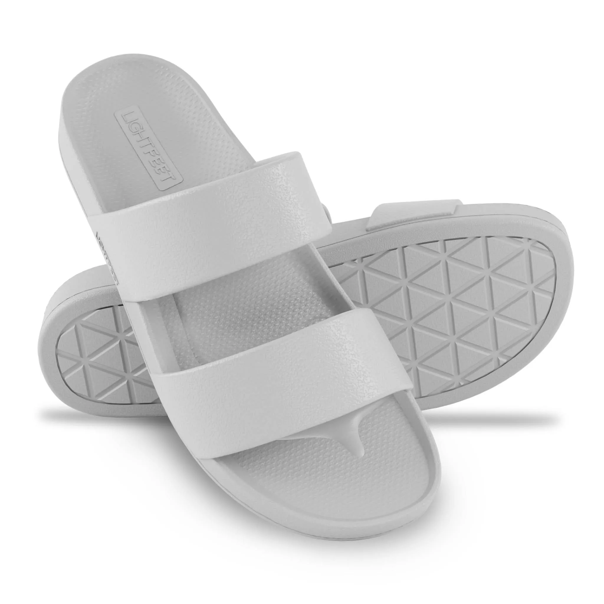 White - Double Strap Slides
