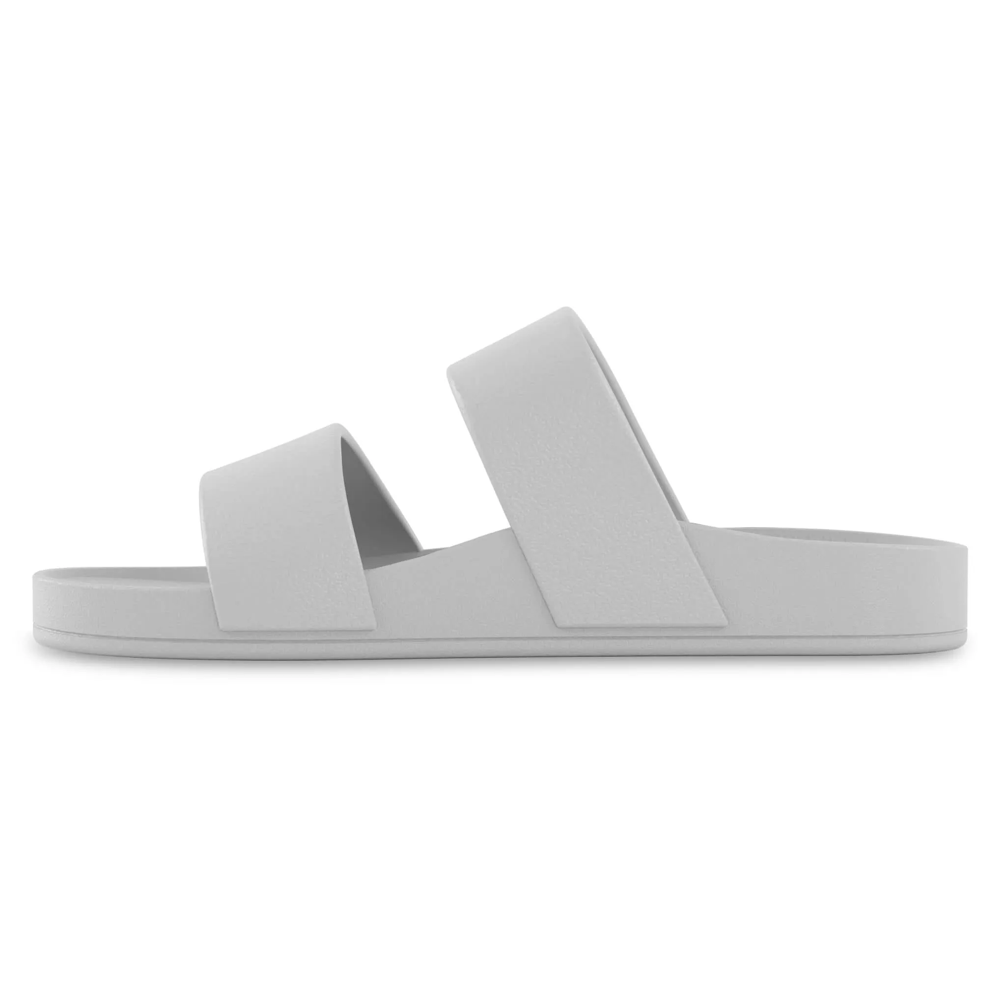 White - Double Strap Slides