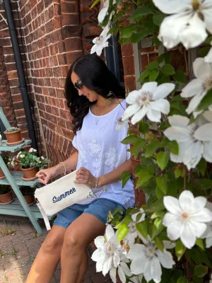 White Embroidered Flower Top Sarah