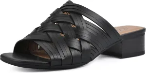 WHITE MOUNTAIN Women's Alluvia Low Block Heel Woven Sandal
