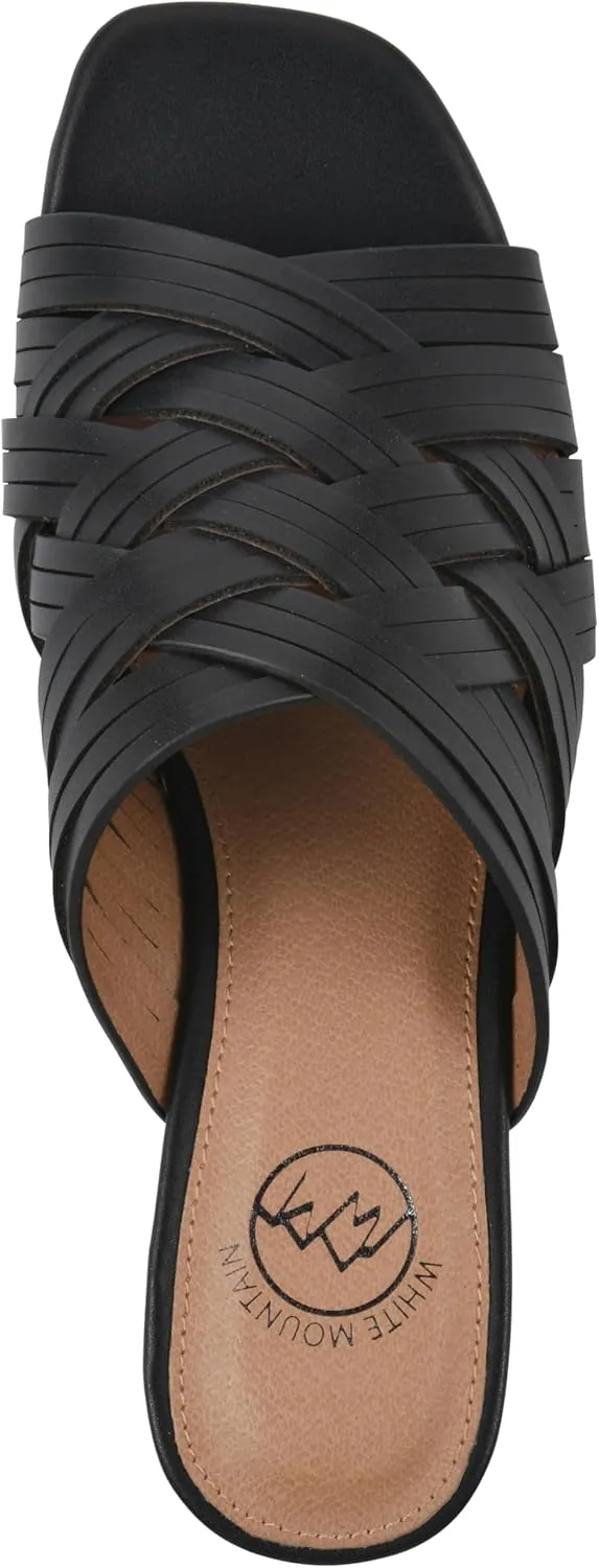 WHITE MOUNTAIN Women's Alluvia Low Block Heel Woven Sandal