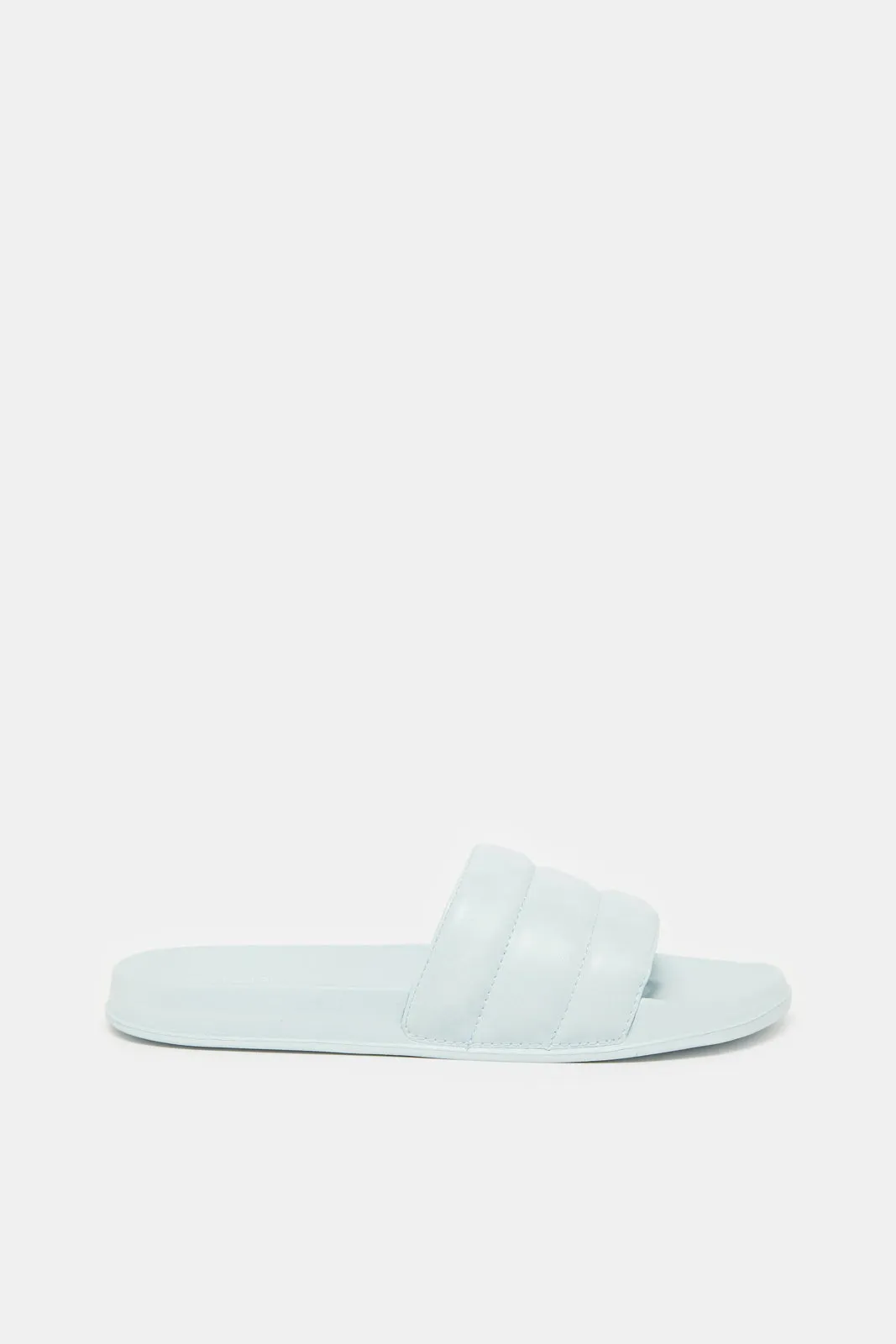 Women Blue Stitching Upper Slide