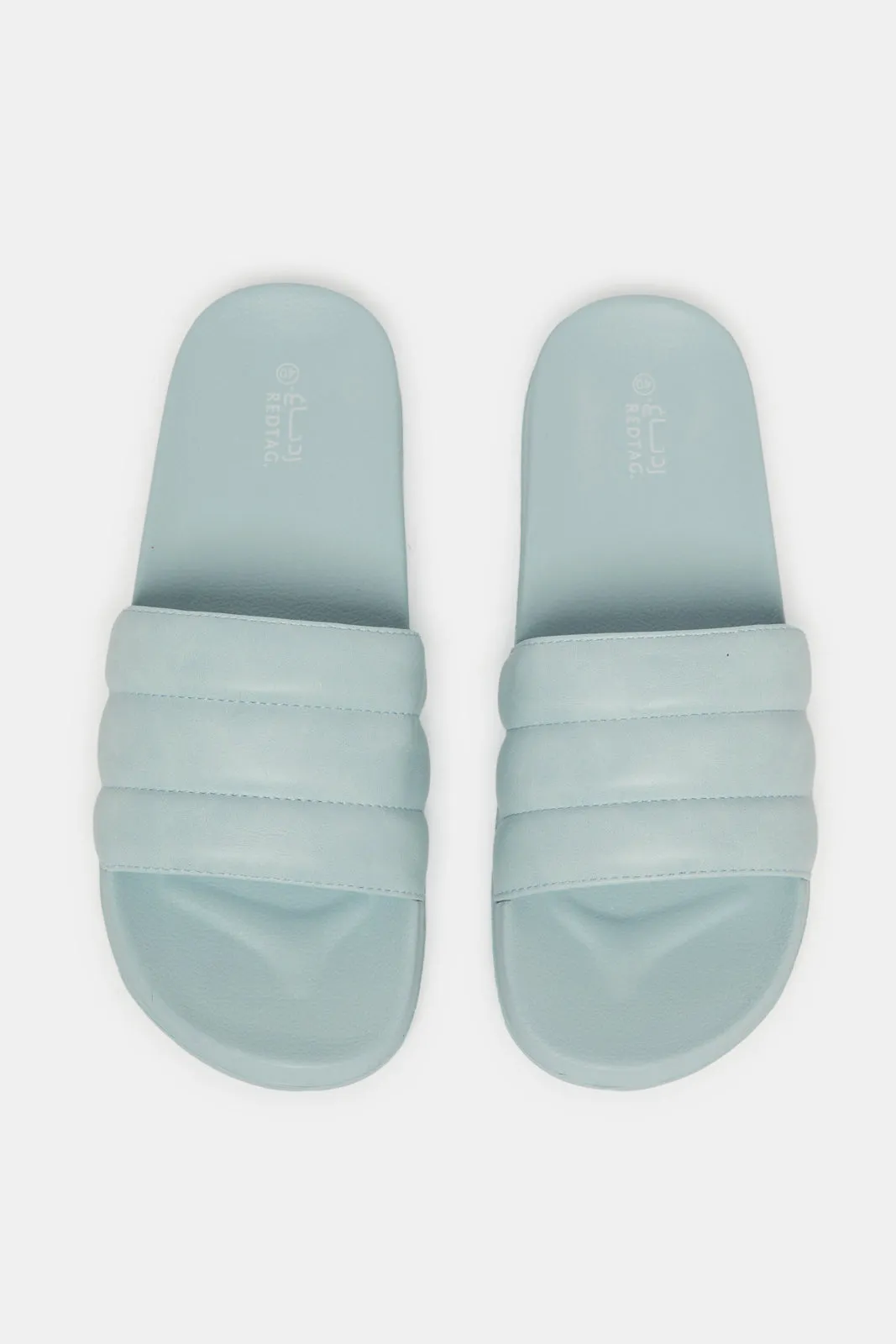 Women Blue Stitching Upper Slide