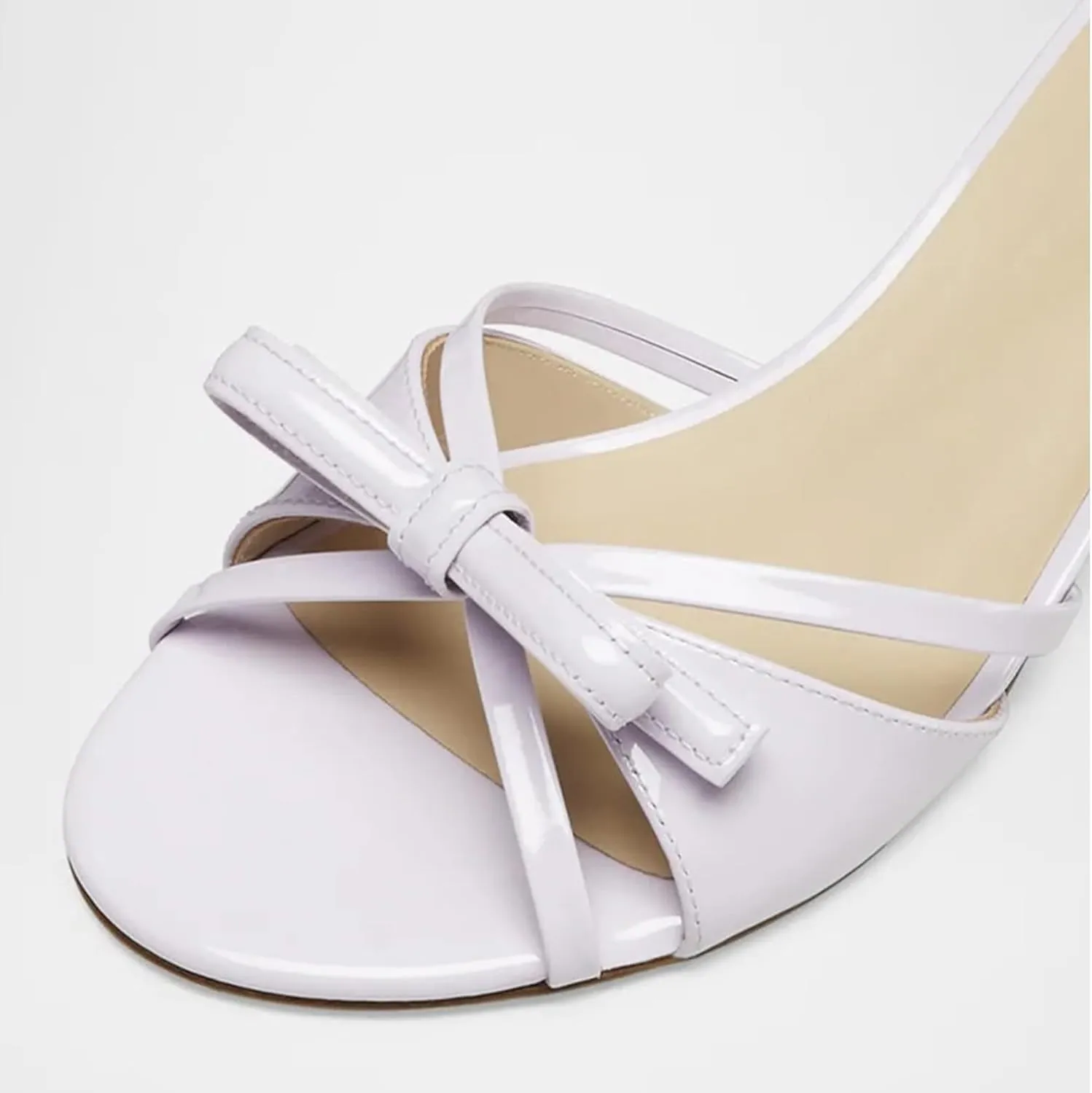 Women Heeled Sandals Mules Round Open Toe Bow Slides Low Kitten Heels Silp On Slippers Casual Stiletto Wedding Dress Slide Shoes