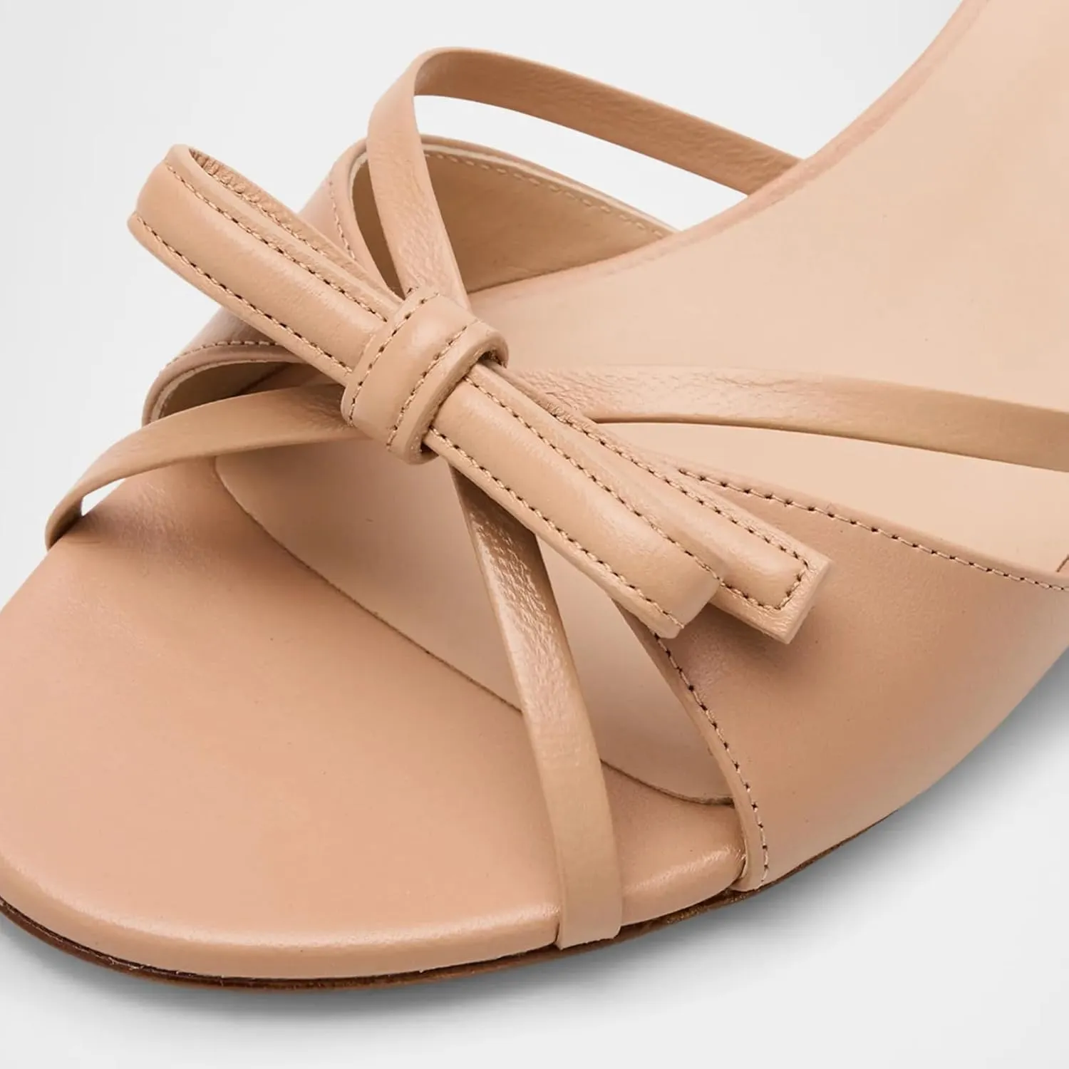Women Heeled Sandals Mules Round Open Toe Bow Slides Low Kitten Heels Silp On Slippers Casual Stiletto Wedding Dress Slide Shoes