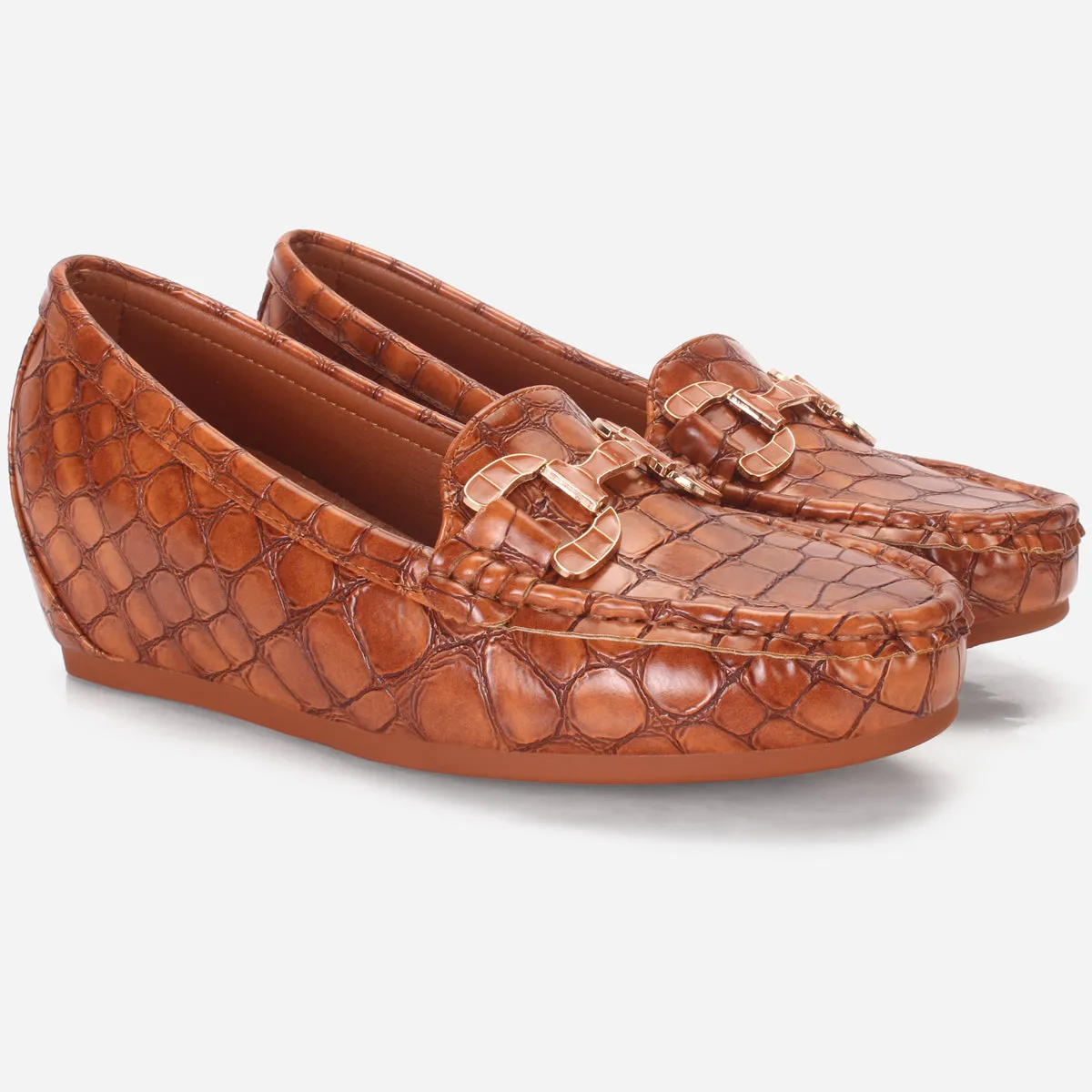 Womens "VIRONA" Wedge Comfy Slide In Moccasins