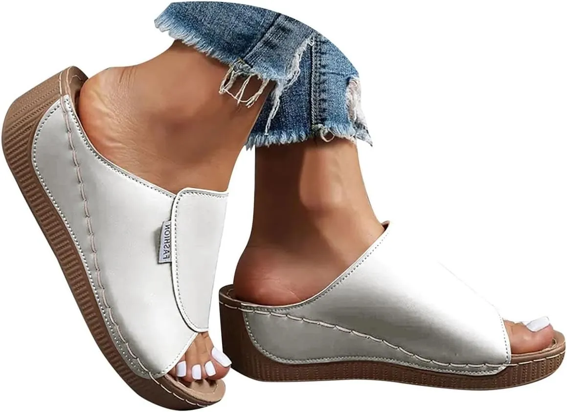 Women's Sandal Heels,Open Toe Platform Slip-on Chunky Sandals For Women Comfortable Walking Casual Dressy Summer Shoes For Women