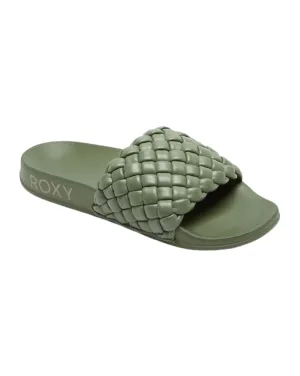 Womens Slippy Puff Slider - Green