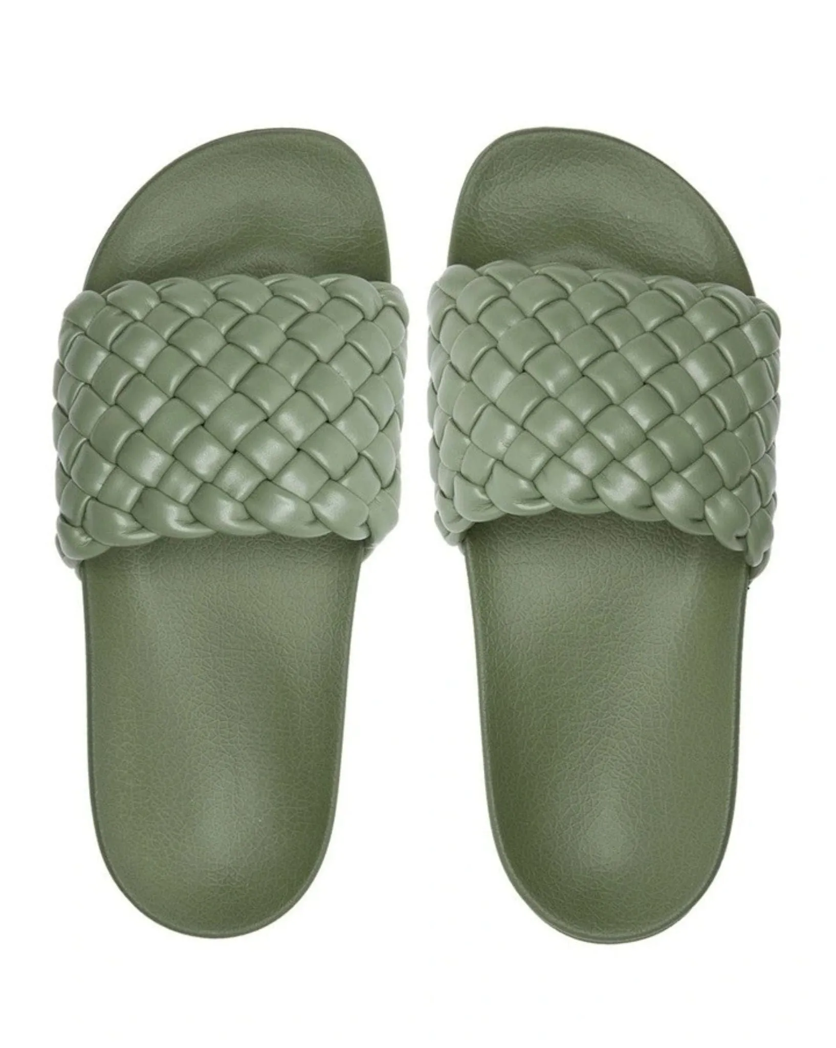 Womens Slippy Puff Slider - Green