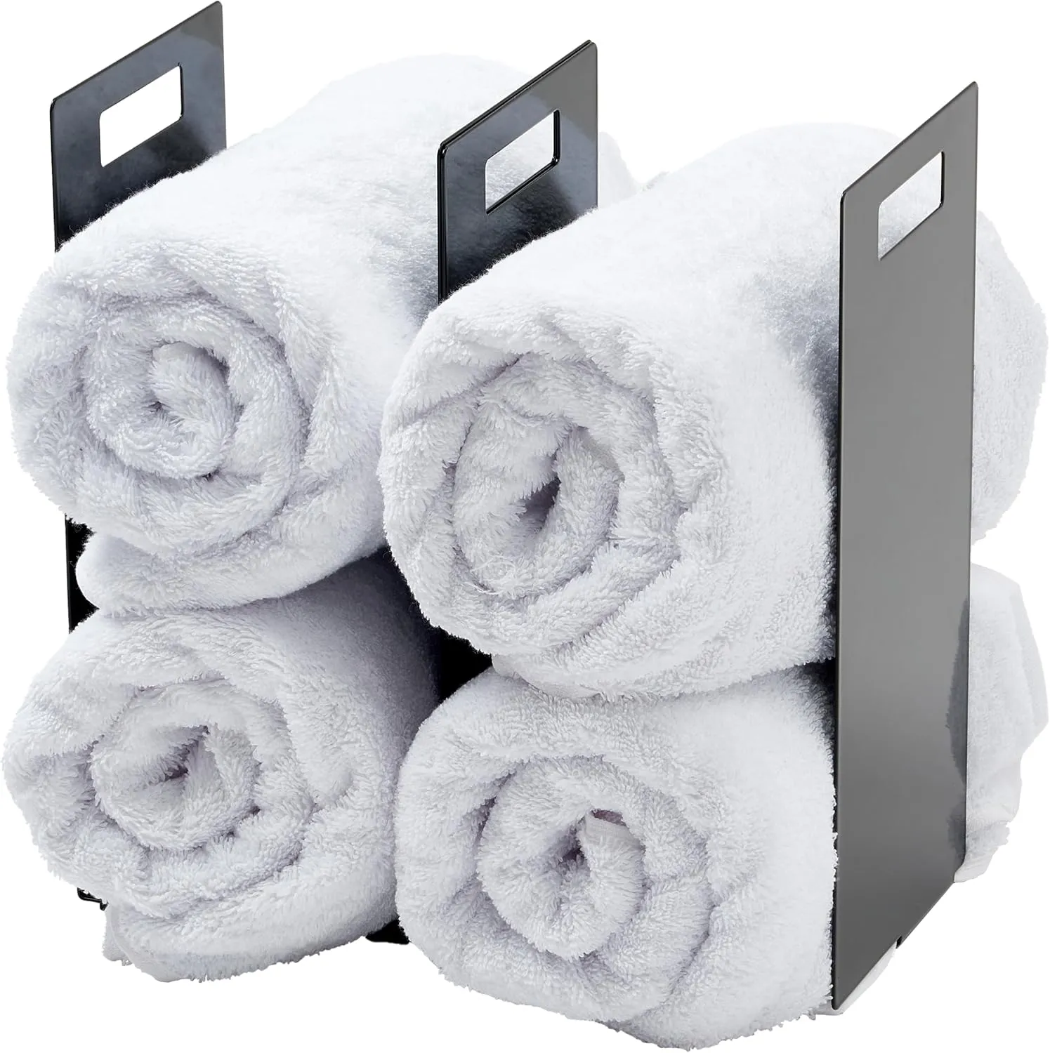 Yamazaki Home Tower Black Interlocking Towel Organizer (Set of 2)