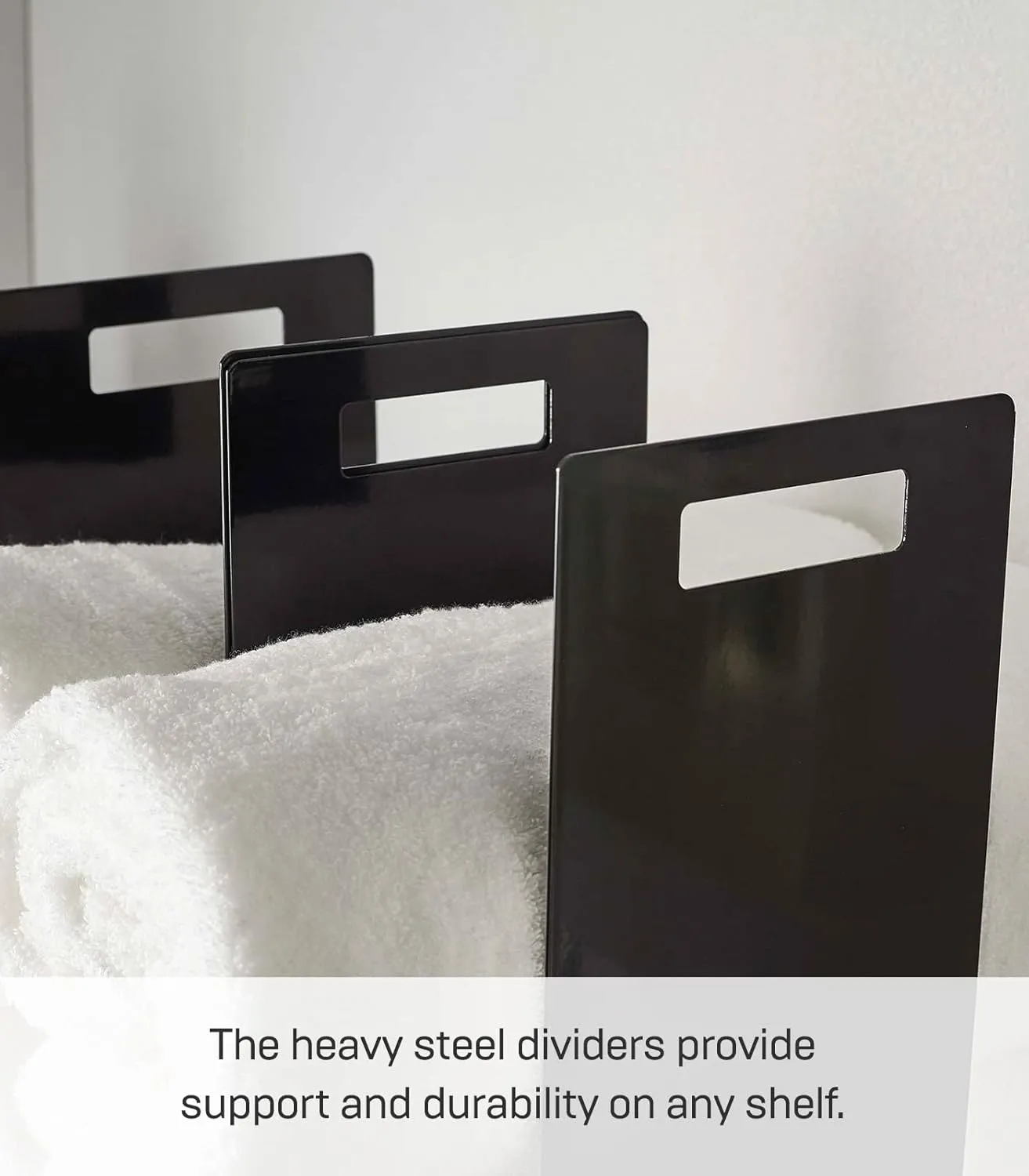 Yamazaki Home Tower Black Interlocking Towel Organizer (Set of 2)