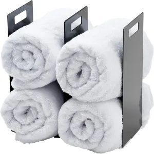 Yamazaki Home Tower Black Interlocking Towel Organizer (Set of 2)