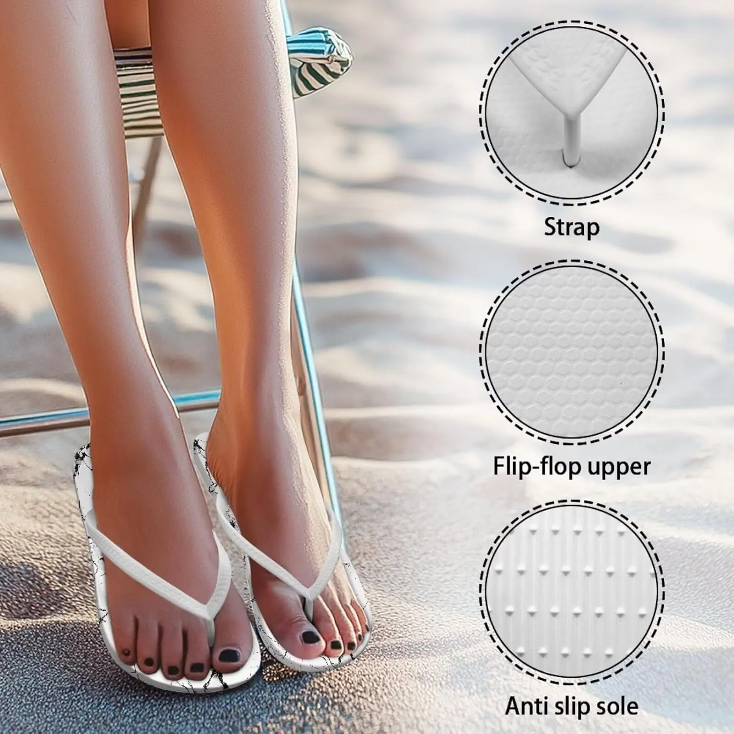 Yoga Mat Flip Flops for Women Sand Beach Thong Slide Sandal Athletic Gym Office Non Slip Shower Shoes