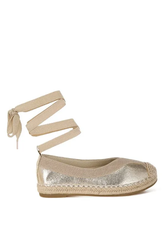 Zayal Metallic Detachable Lace Espadrilles