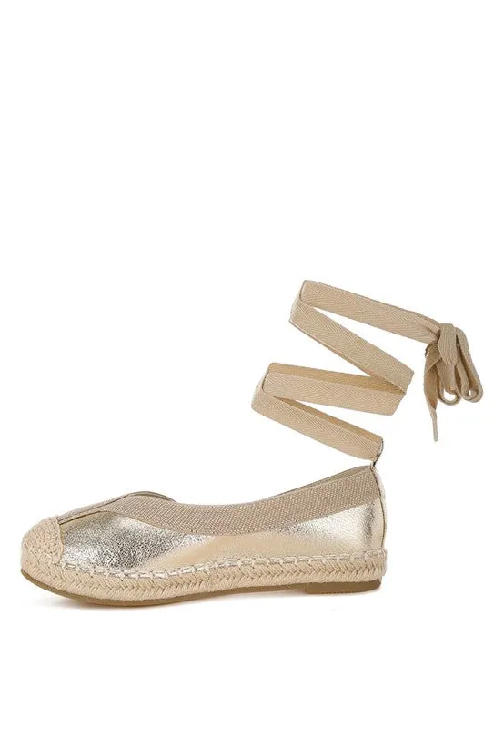 Zayal Metallic Detachable Lace Espadrilles