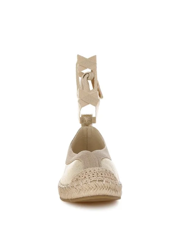 Zayal Metallic Detachable Lace Espadrilles
