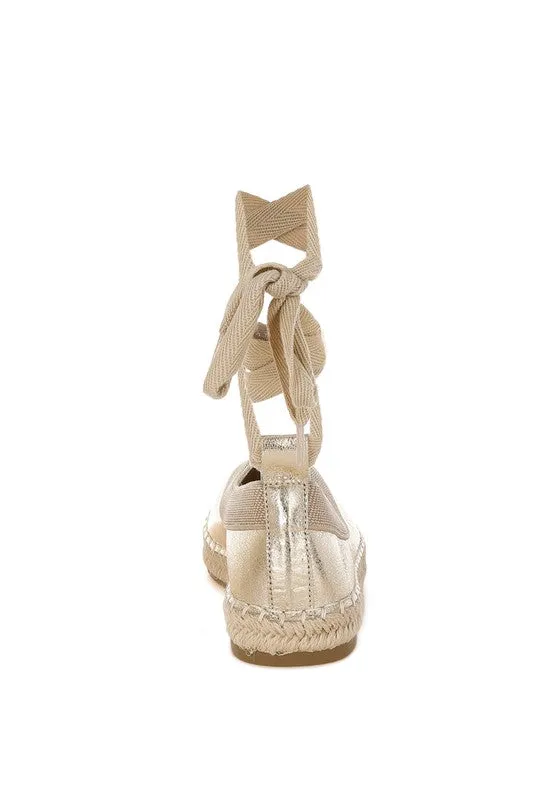 Zayal Metallic Detachable Lace Espadrilles
