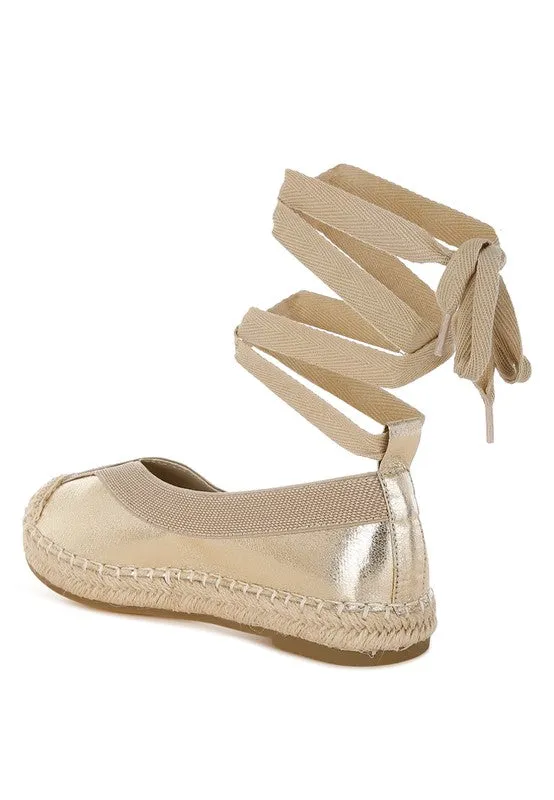 Zayal Metallic Detachable Lace Espadrilles