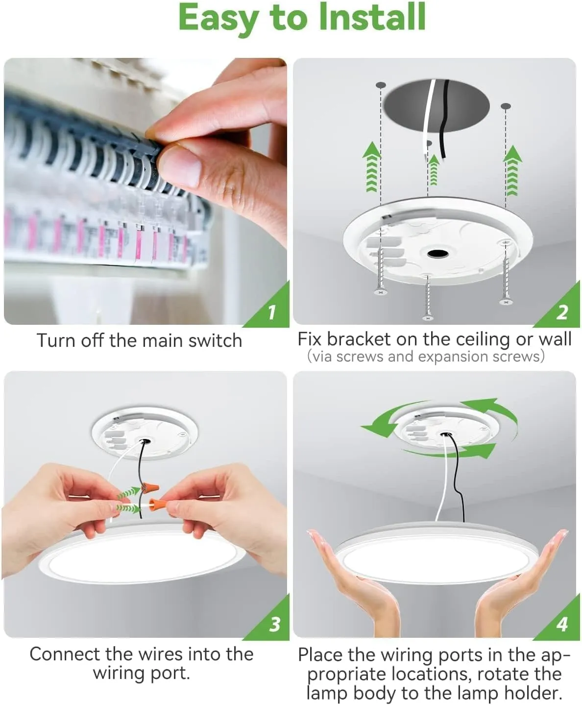 zemty 6Pack 12 Inch LED Flush Mount Ceiling Light, Super Slim 28W 3200lm LED Ceiling Light, 3 Color Temperature in One 3000k/4500k/6000K Round Light Fixture for Bedroom, Kitchen, Dining Room (White)